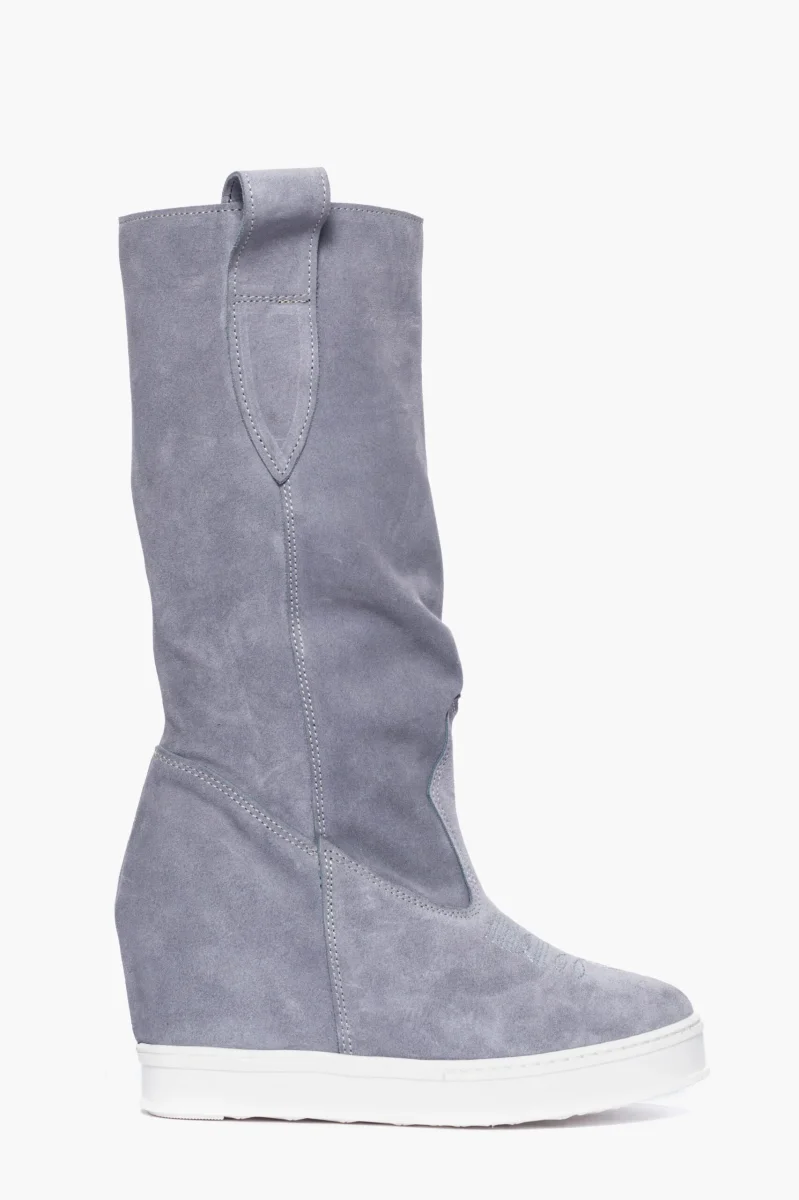 Stivali Full 288 Up camoscio grigio con rialzo interno