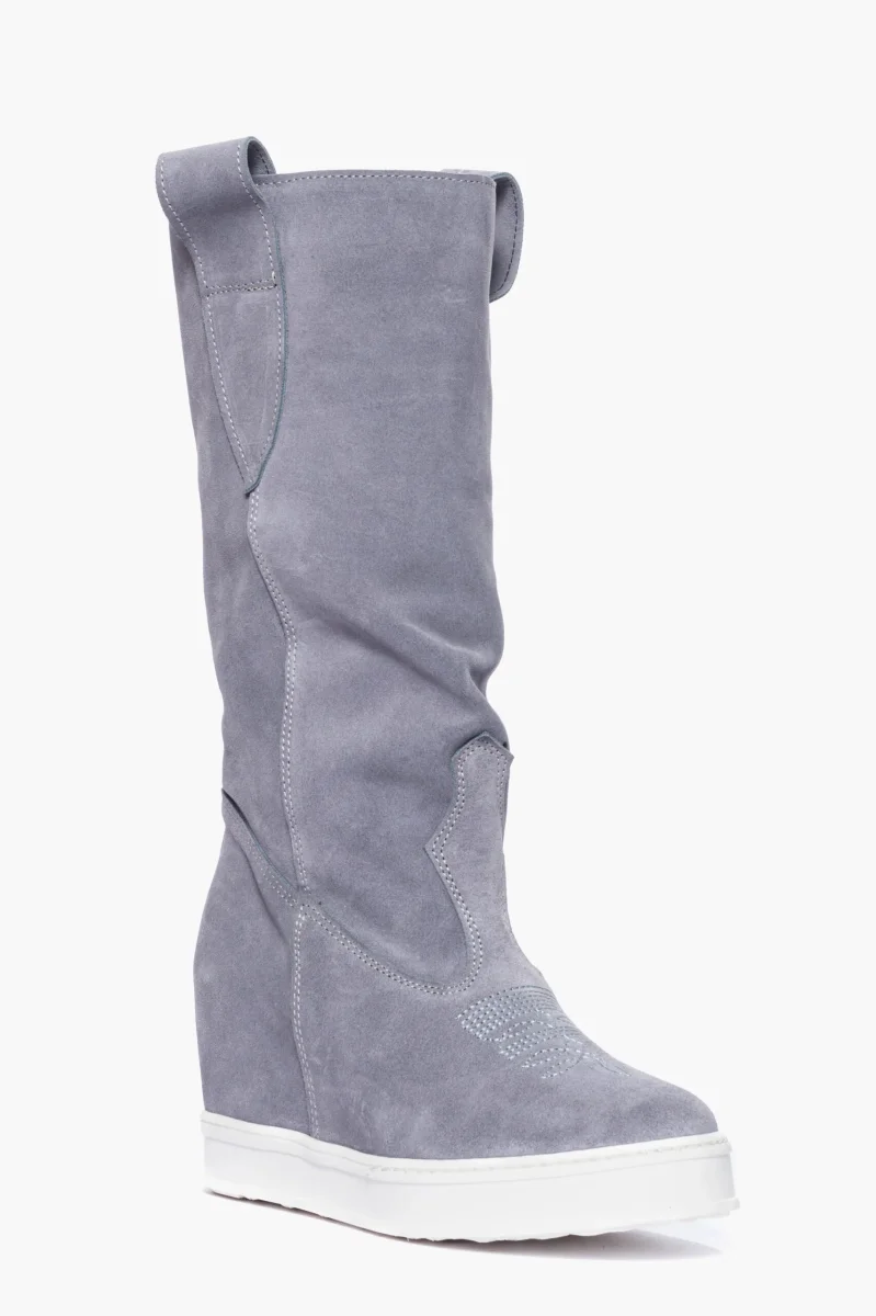 Stivali Full 288 Up camoscio grigio con rialzo interno - immagine 3