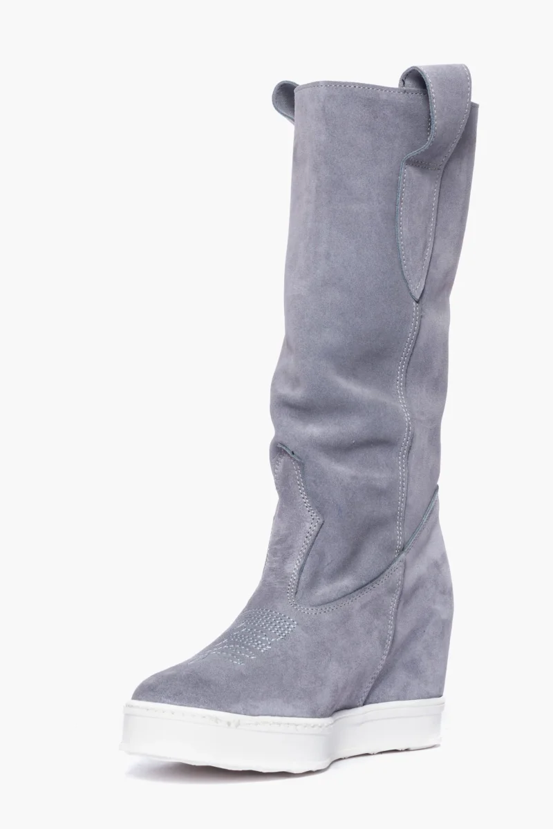 Stivali Full 288 Up camoscio grigio con rialzo interno - immagine 4