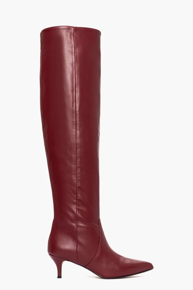 Stivali sopra al ginocchio pelle bordeaux Agua 100