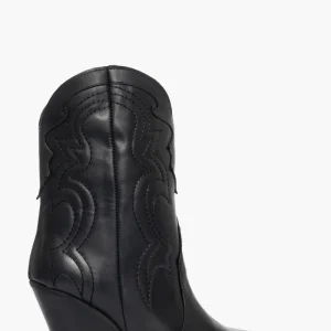 Stivaletti pelle nero con ricami Gabriella Mod