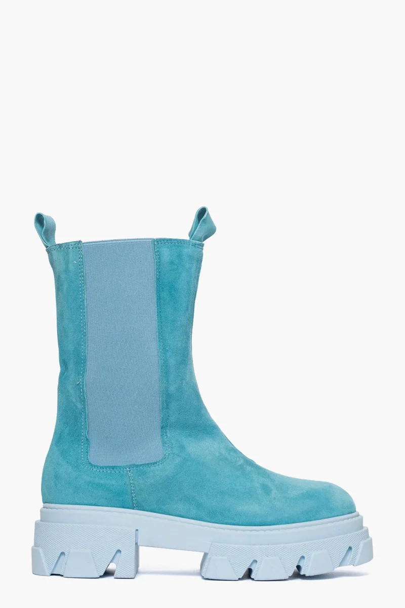 Stivaletti Wake 12 camoscio celeste con elastici