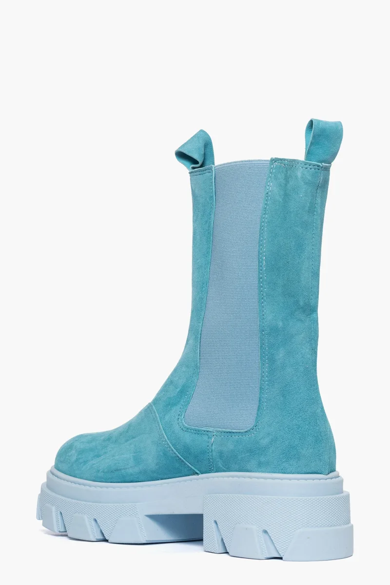 Stivaletti Wake 12 camoscio celeste con elastici - immagine 5