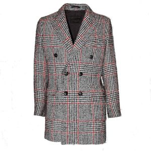CAPPOTTO UOMO DOPPIO PETTO SLIM IN MISTO LANA VERGINE - ROSSO