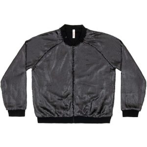 FELPA DONNA CON ZIP NERO - JACKET FULL PAILETTE F29215