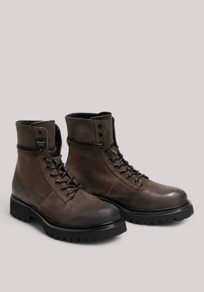 SCARPE UOMO ANFIBI IN NABUK TAUPE - immagine 3