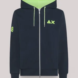 FELPA UOMO CON CAPPUCCIO NAVY BLUE