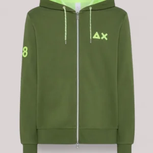 FELPA UOMO CON CAPPUCCIO VERDE SCURO