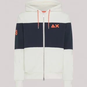 FELPA UOMO CON CAPPUCCIO BIANCO PANNA