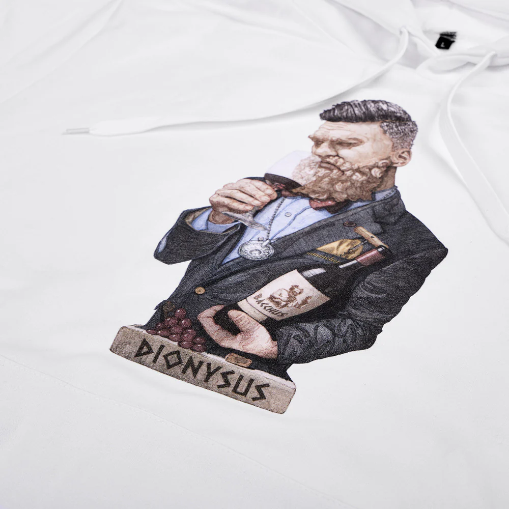 Felpa bianca con stampa DIONYSUS - immagine 3