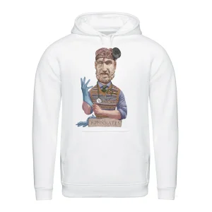 Felpa bianca con stampa HIPPOCRATES