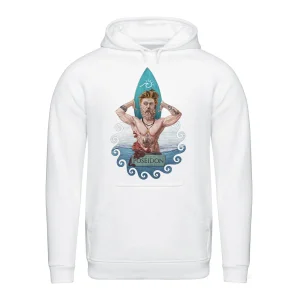 Felpa bianca con stampa POSEIDON