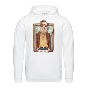 Felpa bianca con stampa PYTHAGORAS