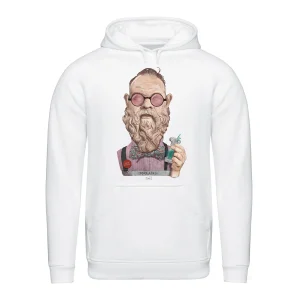 Felpa bianca con stampa SOCRATES