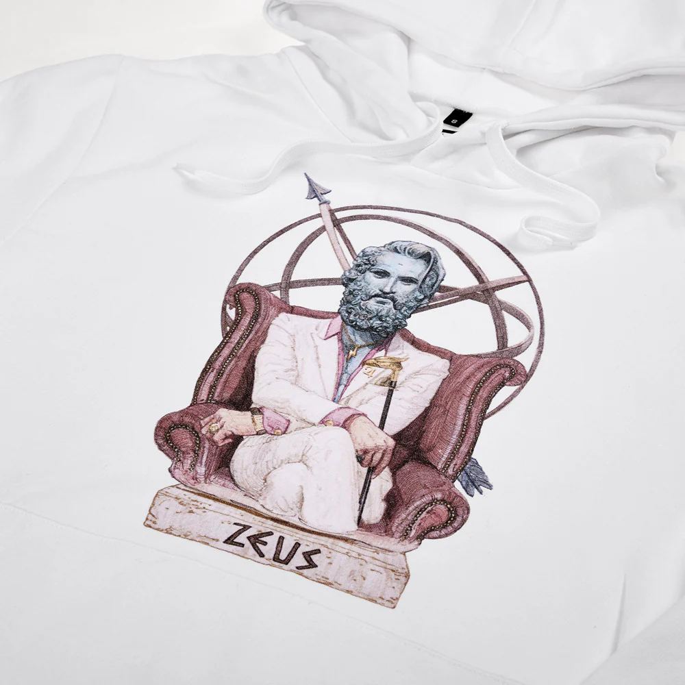Felpa bianca con stampa ZEUS - immagine 3