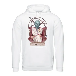 Felpa bianca con stampa ZEUS