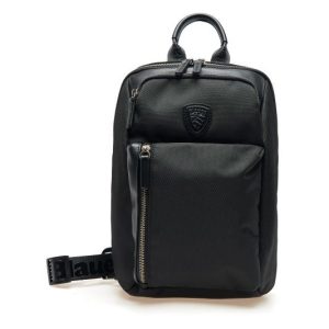 Blauer Zaino Doyers Backpack per Uomo monospalla taslan ed ecopelle NERO