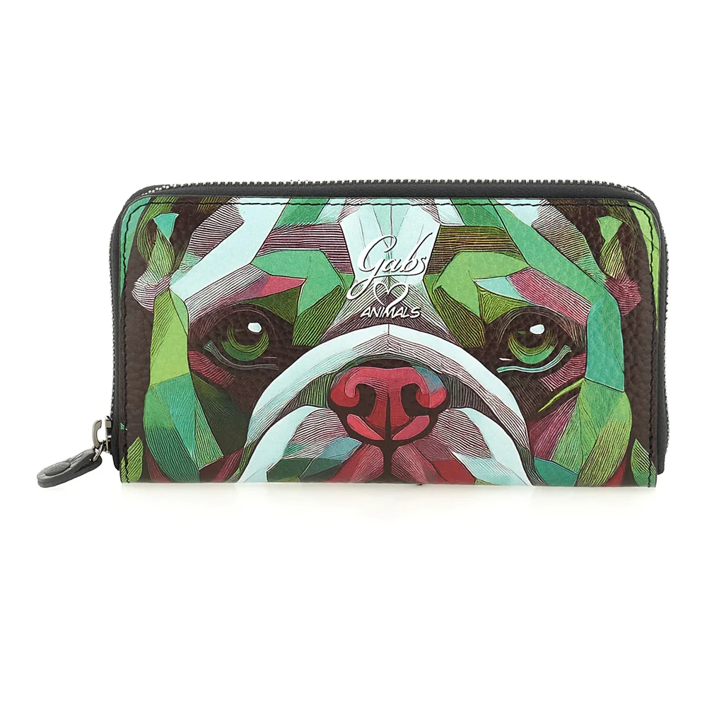 Gabs Portafoglio portamonete slot card zip around Pelle Gmoney17 Bull TRIP - BULLDOG VERDE (Copia)