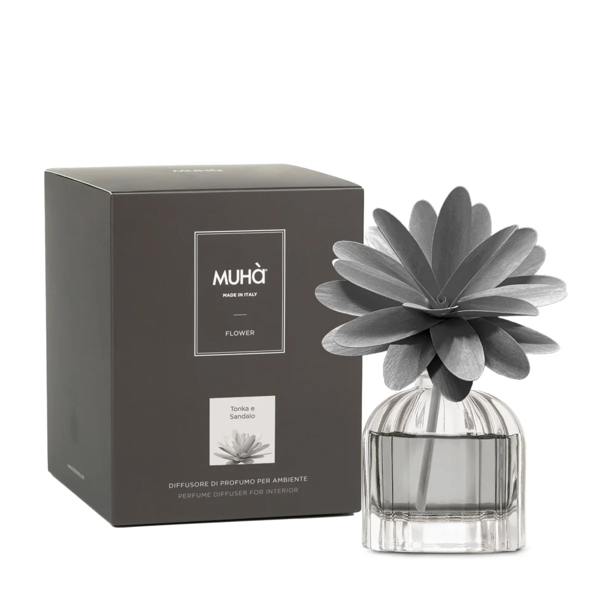 Muhà Profumatore D'ambiente home decor Fiore FLOWER 60 Ml Tonka e Sandalo