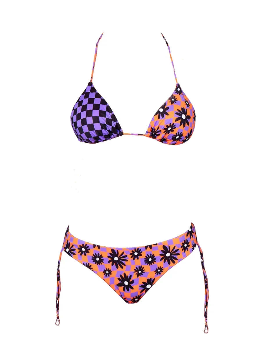 BIKINI DONNA TRIANGOLO E SLIP COULOTTE ARANCIO - FK23-1050X1