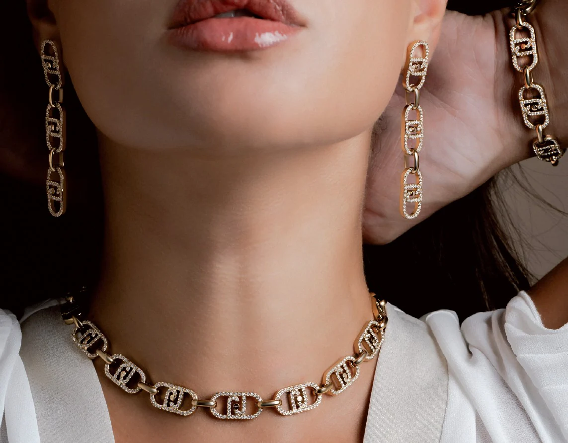 Liu Jo bracciale ORO acciaio inossidabile logo e strass 21 cm LJ2625 monogram - immagine 4