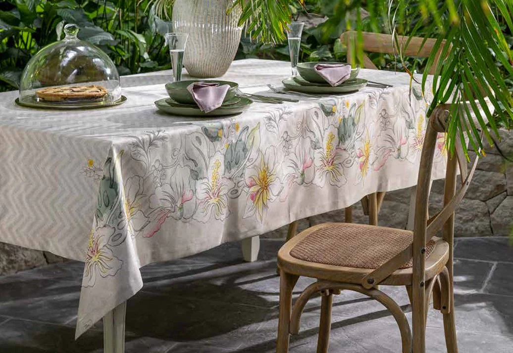 THUN ELEGANZA ESOTICA TOVAGLIA ANTIMACCHIA EFFETTO LINO 150 X 260 CM B101507 - immagine 6