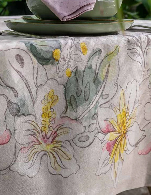 THUN ELEGANZA ESOTICA TOVAGLIA ANTIMACCHIA EFFETTO LINO 150 X 260 CM B101507 - immagine 8