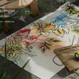 THUN Telo mare spiaggia piscina ELEGANZA ESOTICA SPUGNA 90X170 CUSCINO D003321