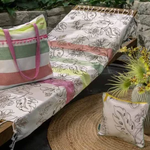 THUN Set Borsa pochette e telo mare Eleganza Esotica 100% COTONE - D003320