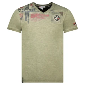 Geographical Norway T-shirt Jamo kaki Uomo scollo v