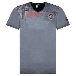Geographical Norway T-shirt Jamo navy Uomo scollo v