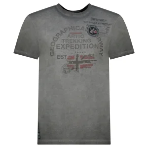 Geographical Norway T-shirt Jergen Manica Corta Girocollo Nero Uomo