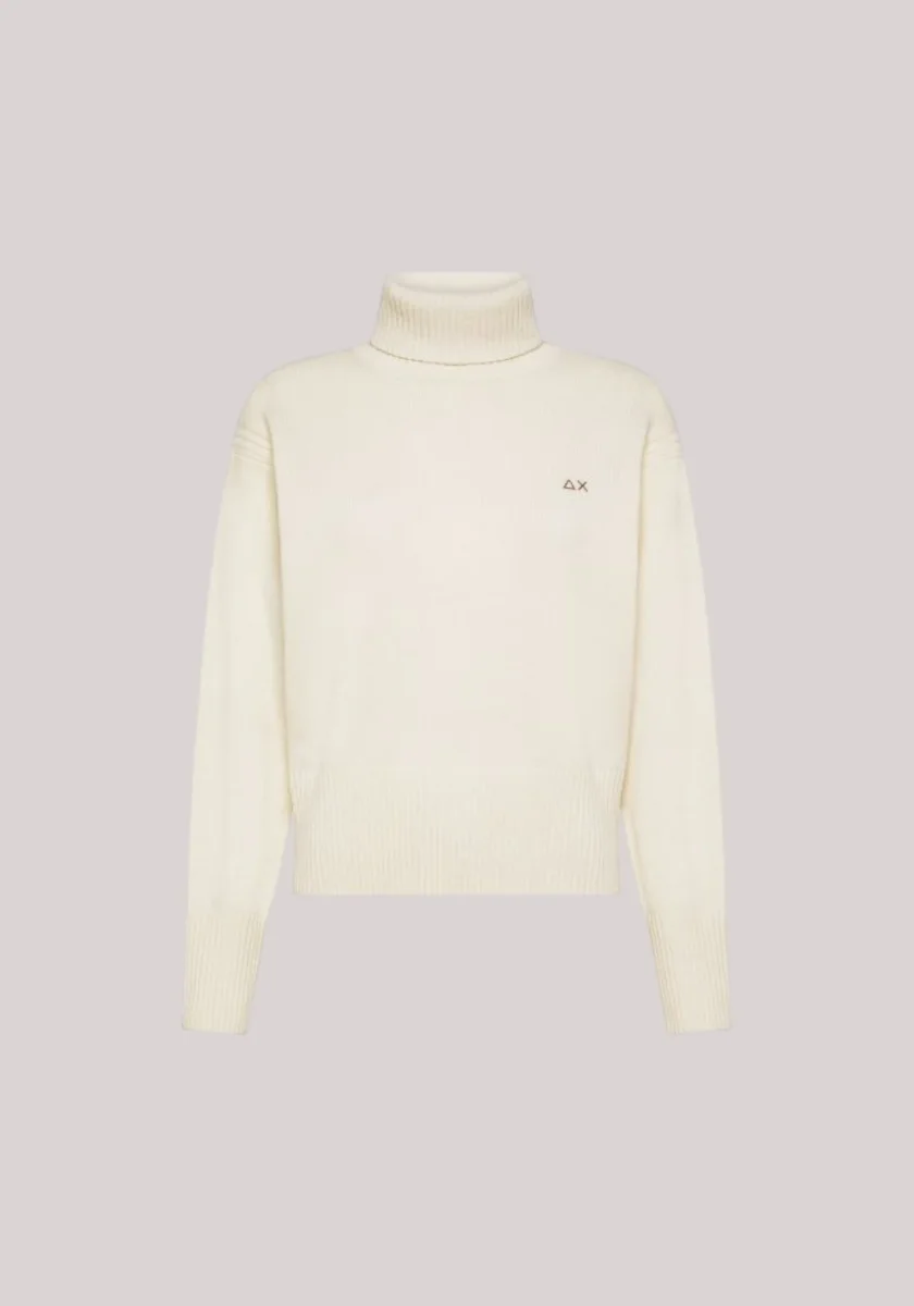 MAGLIA DONNA DOLCEVITA IN LANA BIANCO PANNA