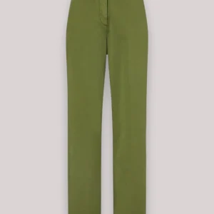 PANTALONE DONNA IN COTONE VERDE SCURO