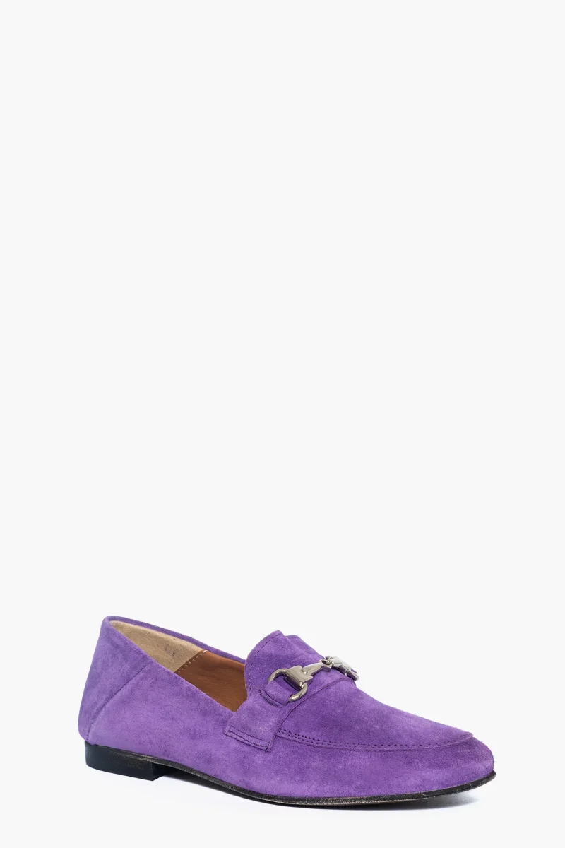 Mocassini Uma camoscio glicine con morsetto - immagine 3