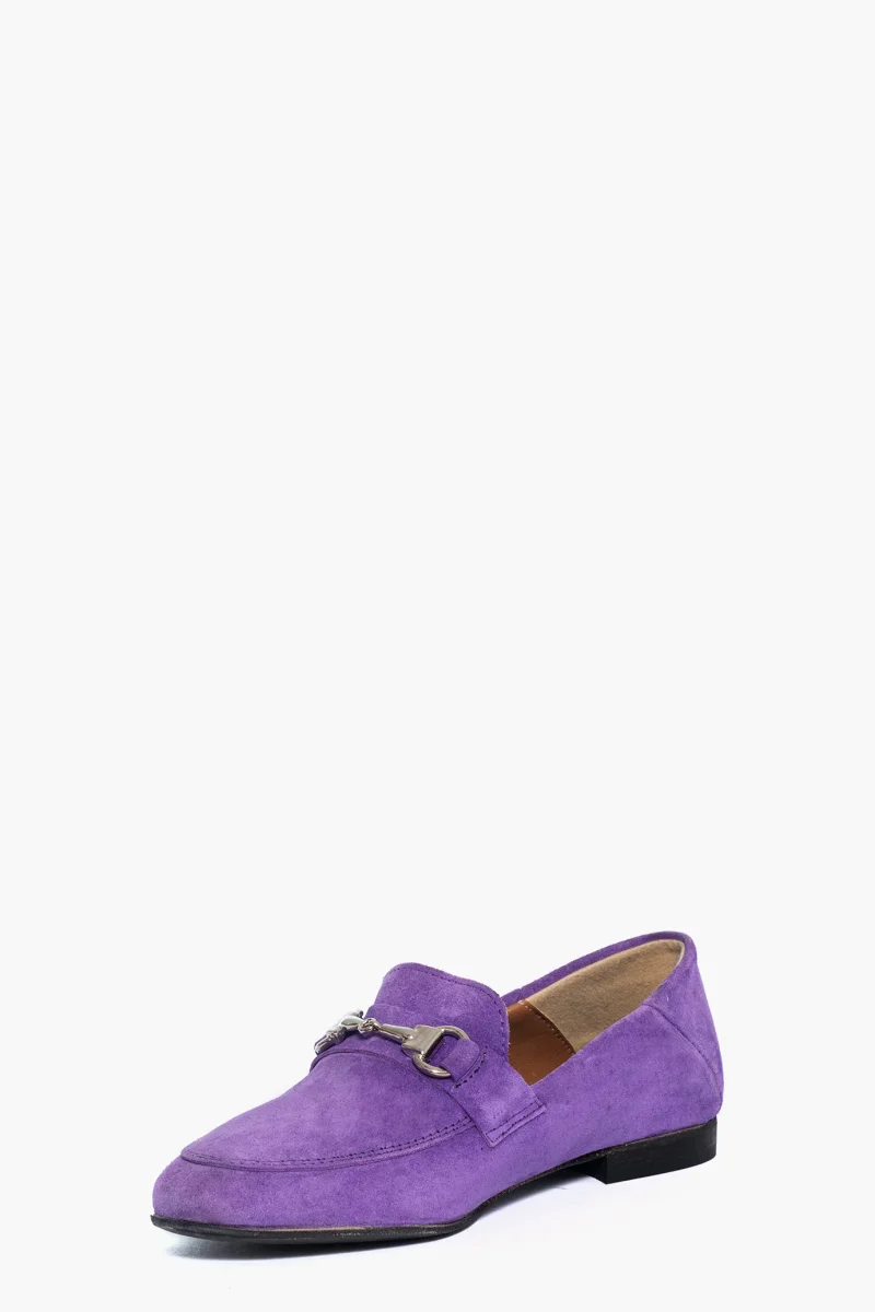 Mocassini Uma camoscio glicine con morsetto - immagine 4