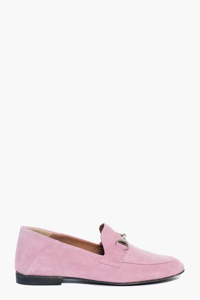 Mocassini Uma camoscio rosa con morsetto
