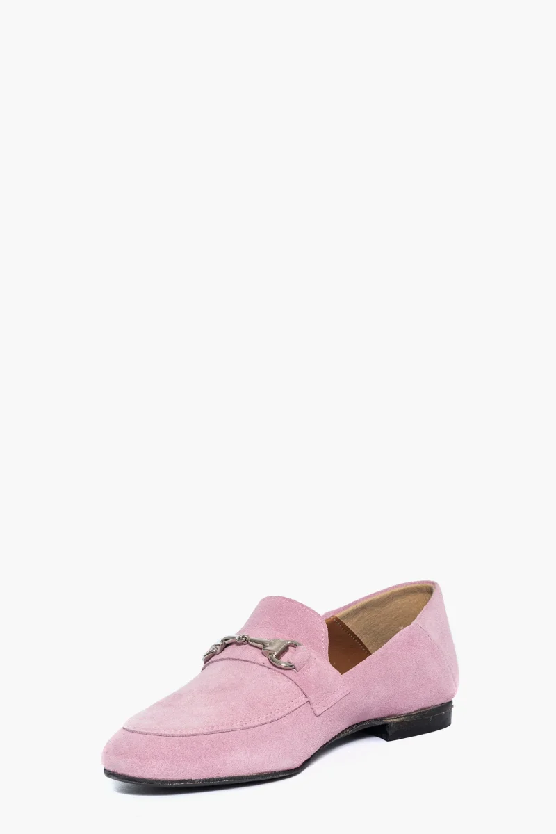 Mocassini Uma camoscio rosa con morsetto - immagine 4