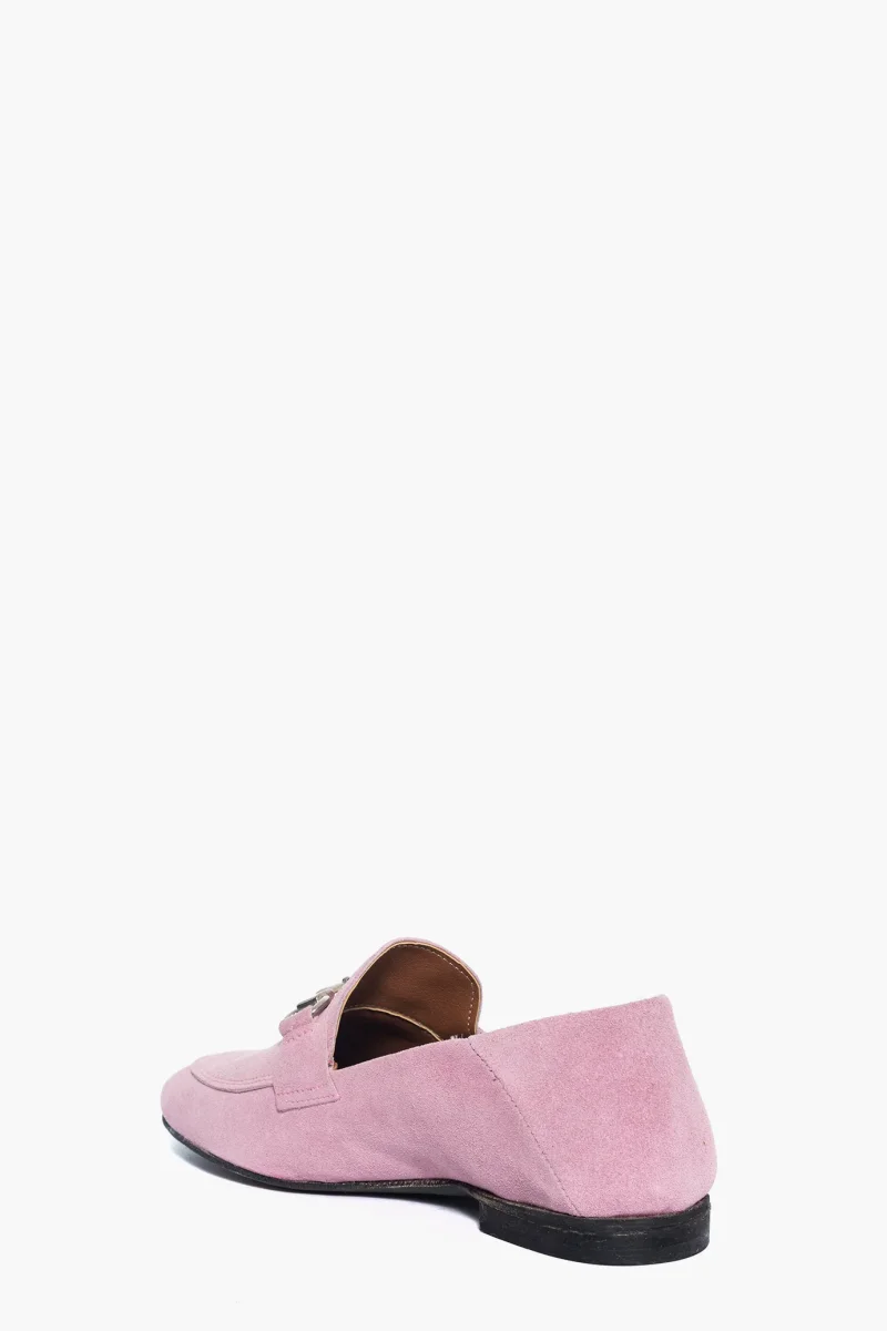 Mocassini Uma camoscio rosa con morsetto - immagine 5