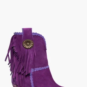 Stivaletti Irene Florida 2 camoscio viola con frange