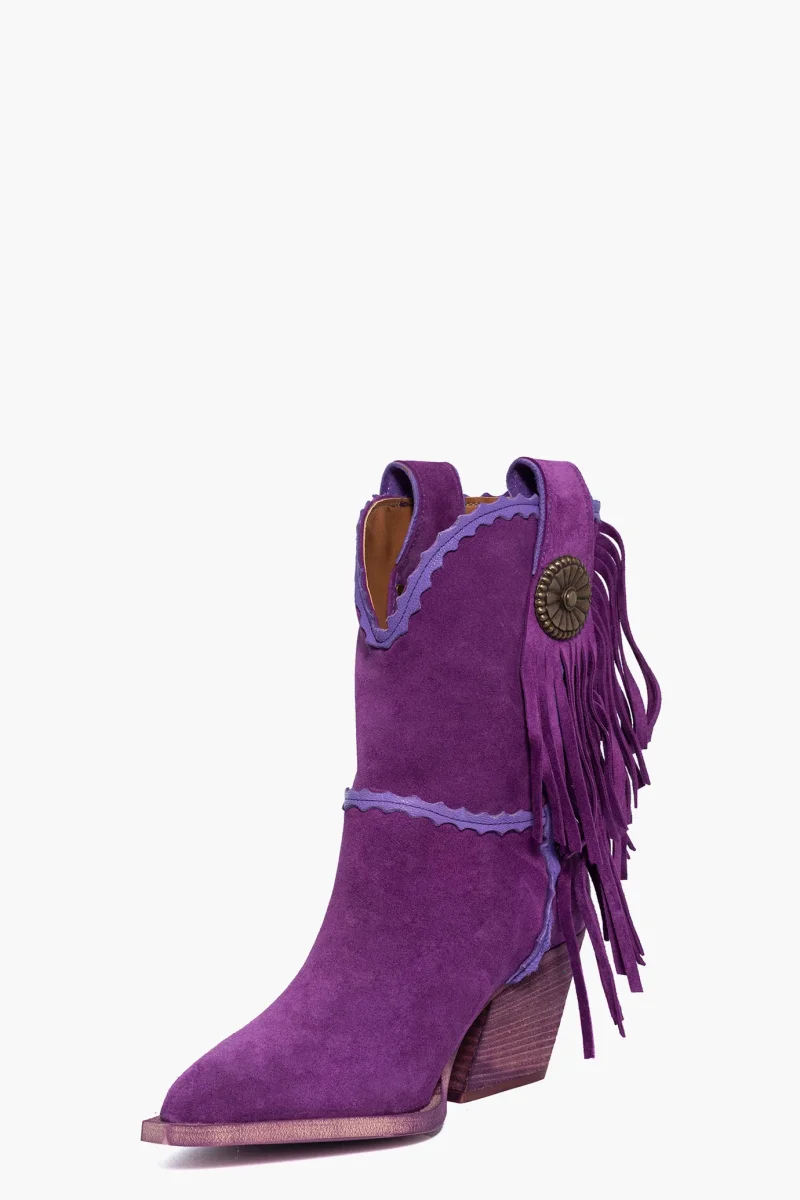 Stivaletti Irene Florida 2 camoscio viola con frange - immagine 4