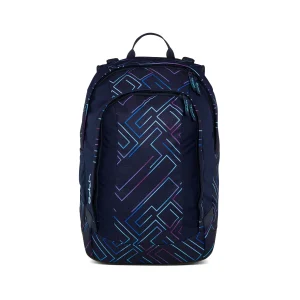 Satch Zaino Air con Imbottitura Posteriore Tessuto Eco Nero Bambino Purple laser