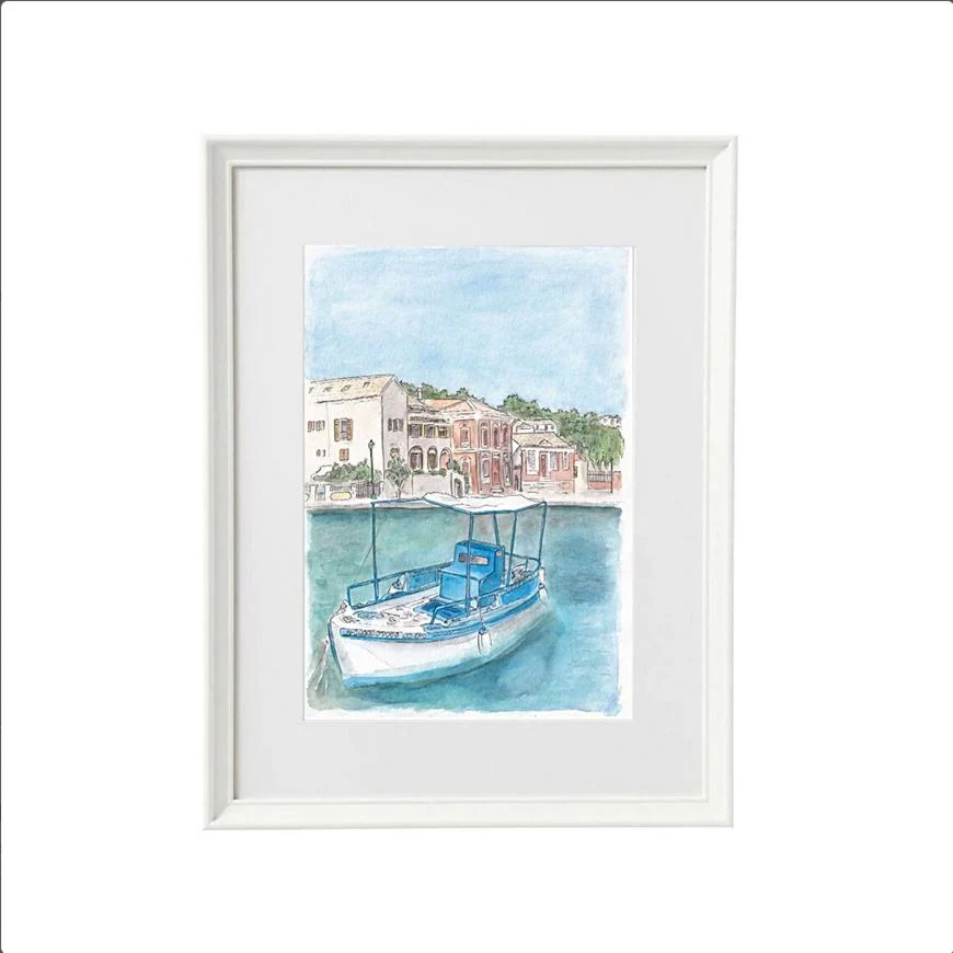 Illustrazione acquerello: barchetta a Gaios - immagine 3