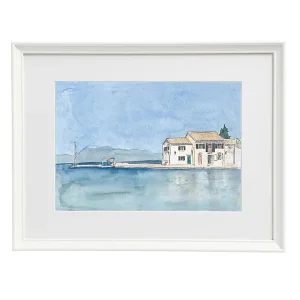 Illustrazione acquerello: Loggos e il suo porticciolo