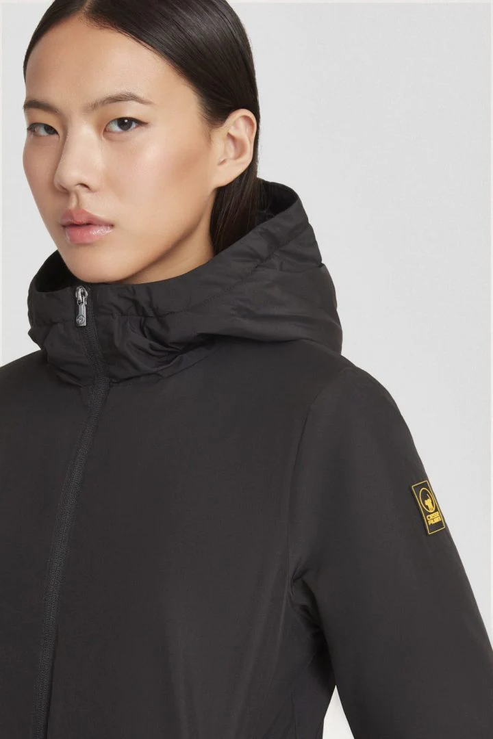 Ciesse Piumini Matilda Giacca lunga imbottita nera con cappuccio donna - immagine 3