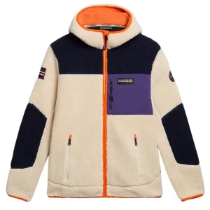 Napapijri Pile con Cappuccio e Full Zip Modello Yupik Giallo