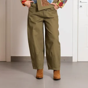 Pantalone ovetto Le Streghe verde militare 3042