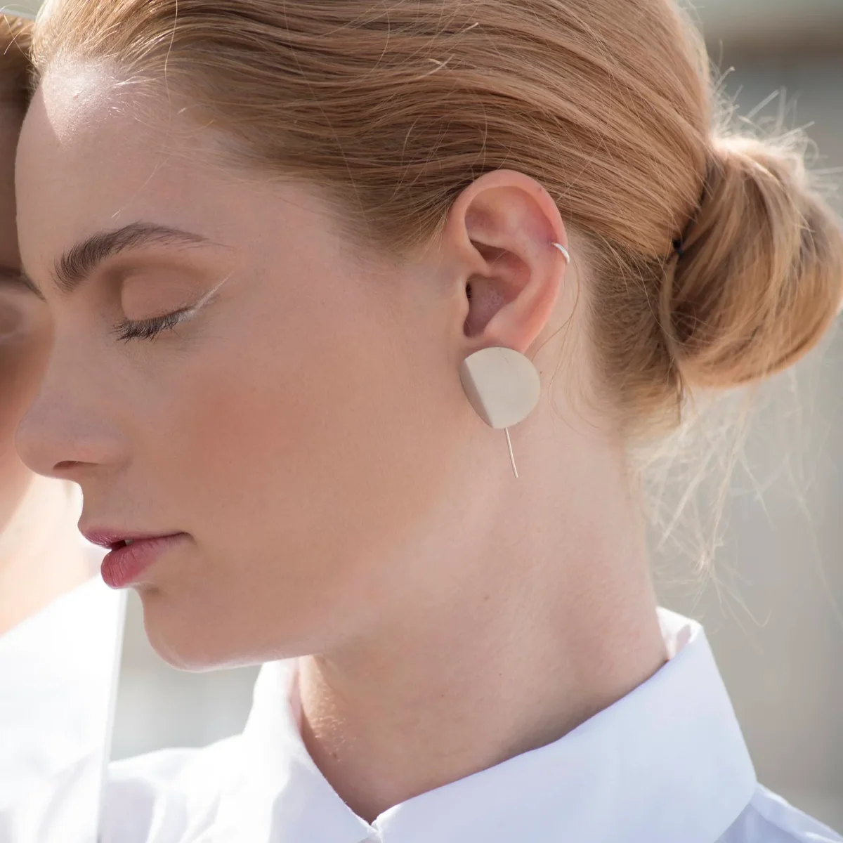 Orecchini a bottone FOLDINGS circle - immagine 3