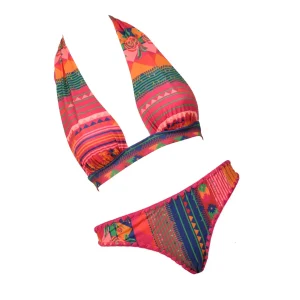 BIKINI DONNA TRIANGOLO MARYLIN E SLIP BRASILIANO ROSSO -F22-0402X1