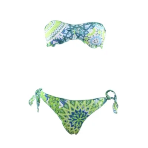 BIKINI DONNA FASCIA E SLIP REGOLABILE VERDE - FK23-1507U